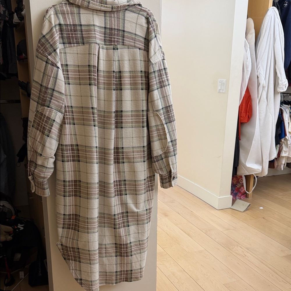 We The Free Cream and Brown Plaid Utility Jacket - Picture 5 of 5